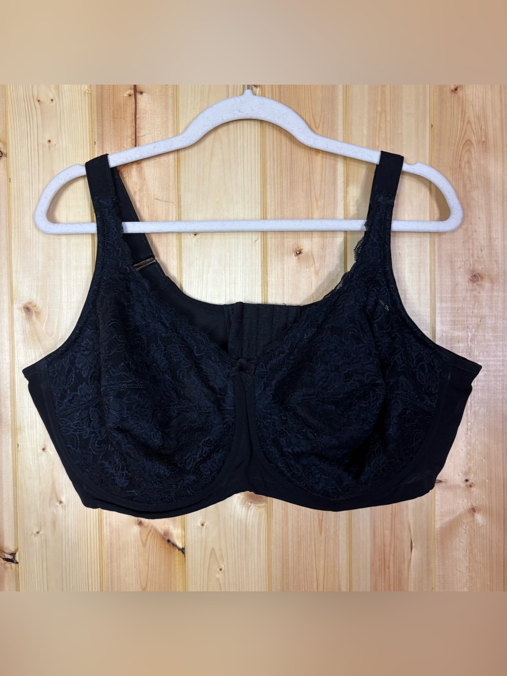 Elila 2311 Full Coverage Lace Underwire Bra Unpadded Womens 42G Black